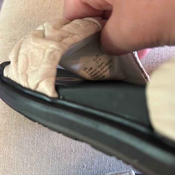 Sam Edelman Women’s Velma Leather Wraparound Ruched Sandals Flats Cream Size 7.5 - Picture 7 of 10